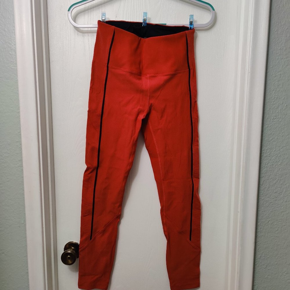 ZYIA Activewear Burnt Orange Ribbed Premium 7/8 24" (8-10)